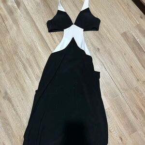 Elegant Black and White Women's Dress
